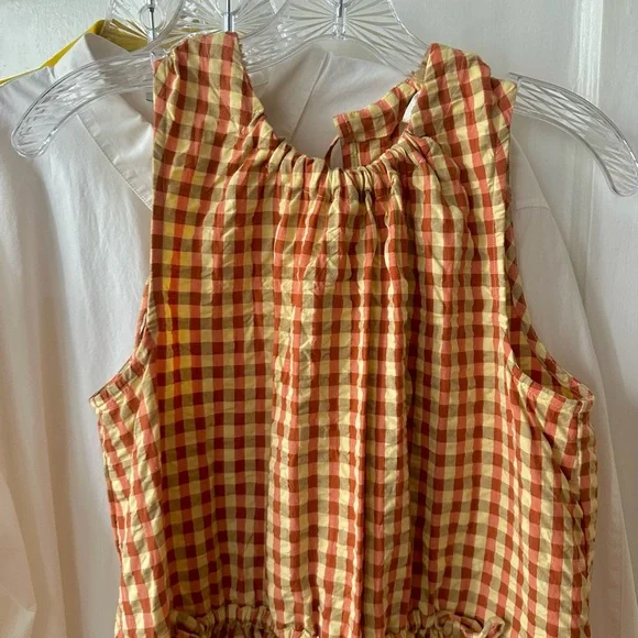 TOAST Seersucker Gingham Cotton Midi Dress Size 10 - Picture 12 of 12